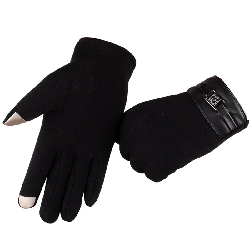 

Men's Tactical autumn Winter Gloves Black Gloves Soft Elastic Anti-Slip Mittens Driving Gloves Plush warm touch screen riding