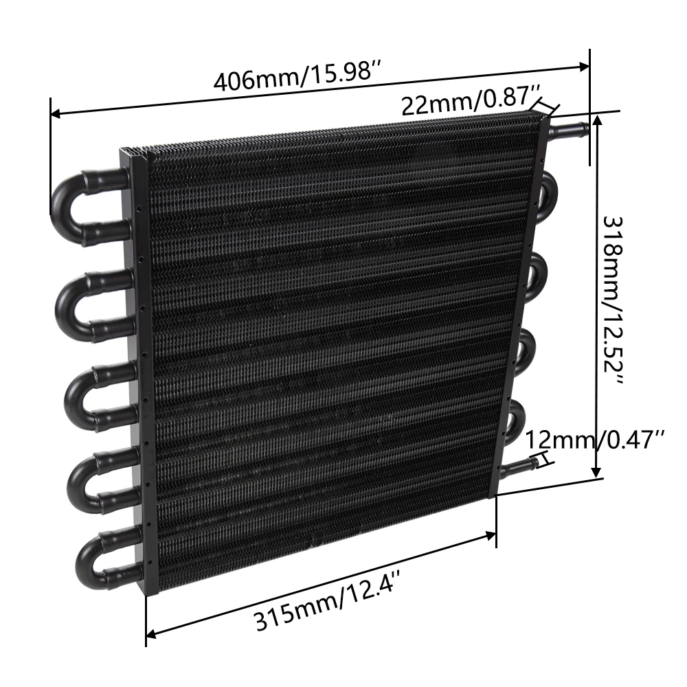 4 Row 6 Row 8 10 Remote Transmission Oil Cooler Aluminum Plate & Fin Oil Cooler Auto-Manual Radiator Converter Kit