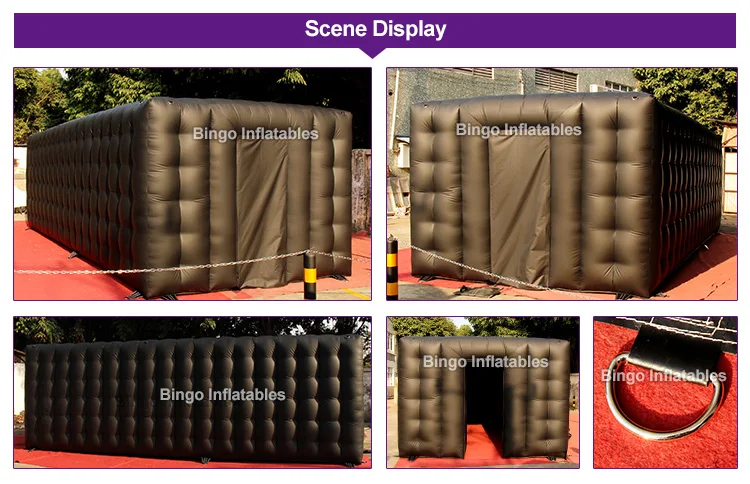 HIGH QUALITY PVC 7.2x3.2x2.4m black square tent marquee customized rectangular room for outdoor use pavilion