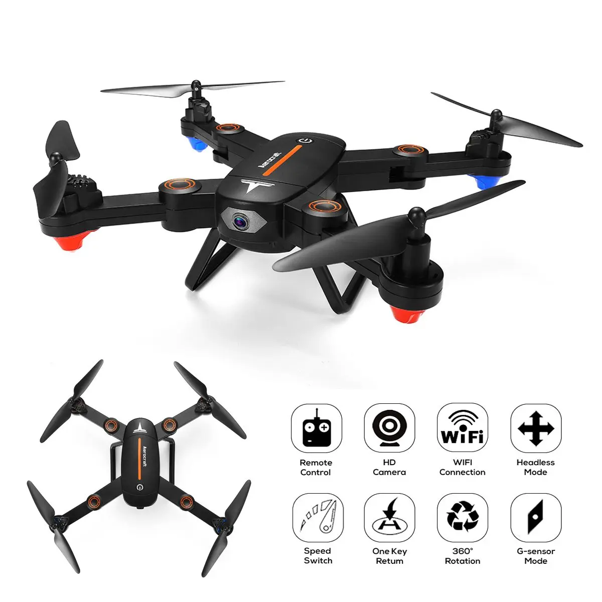 Большая распродажа, wifi, RC Квадрокоптер FPV Arm Drone, удерживающий высоту W/2MP, широкоугольная HD камера, Складная рукоятка, прочная, устойчивая, 3,7 в, 850 мАч