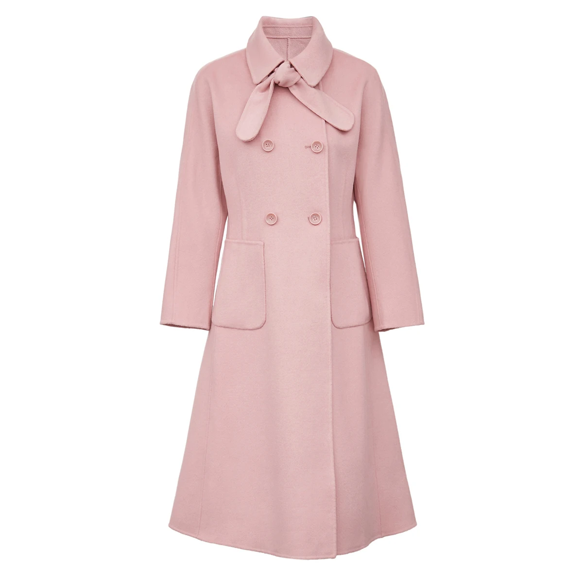 Vero Moda зимнее пальто из шерсти с бантом на талии | 319427509