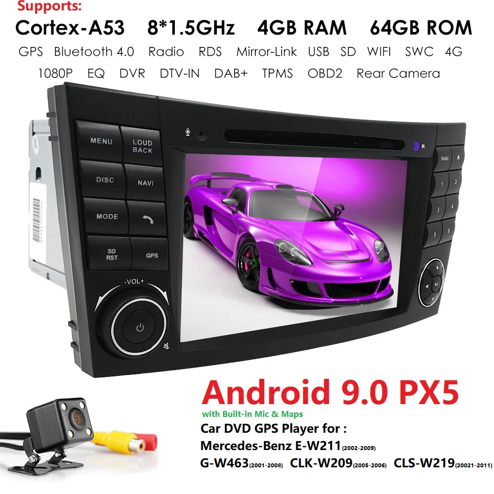 #*Cheap HD IPS Touch Screen Android 9.0 Car Navigation for Mercedes Benz G E Class W211E200 220 300 550 W463 W219 W209 SWC Bluetooth wif