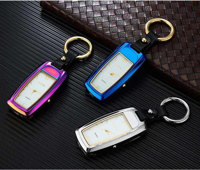 Многофункциональная usb зарядка сигаретная плазма дуговая зажигалка брелок светодиодный фонарик часы Электронная зажигалка электронная подарки