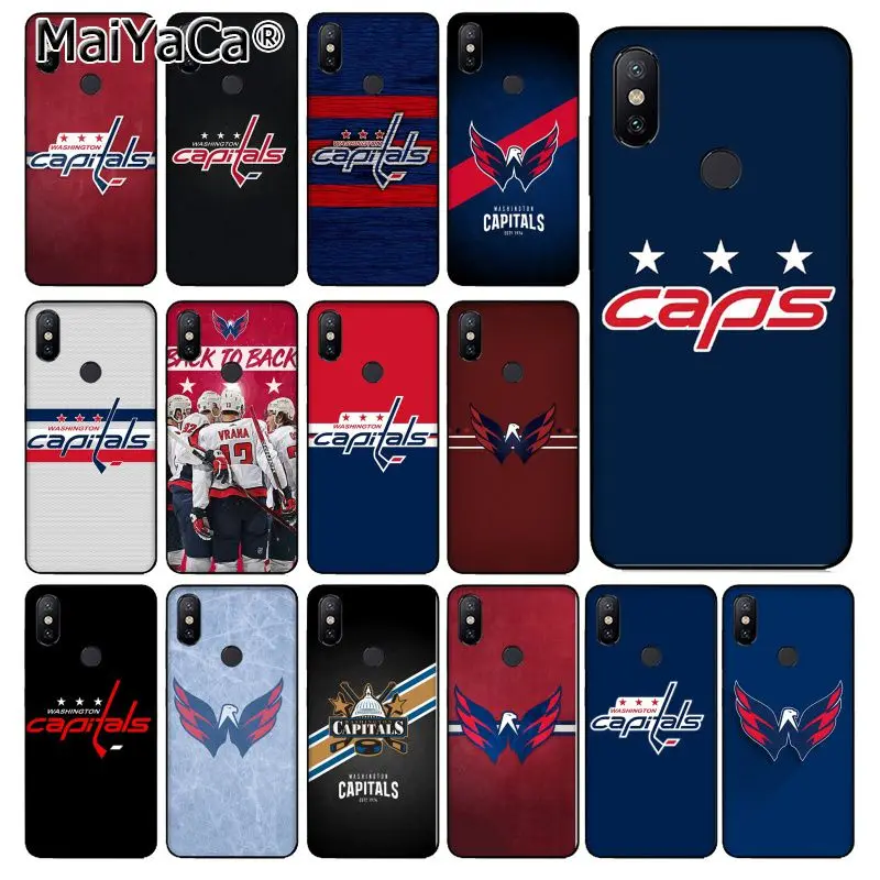 

MaiYaCa Washington Capitals TPU Soft black Phone Case Cover for xiaomi mi 6 8 se note2 3 mix2 redmi 5 5plus note 4 5 5