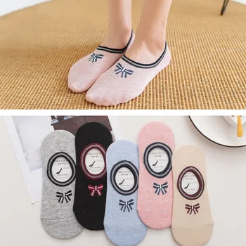 

10 pieces = 5 pairs New Fashion Women Cute Ankle Boat Socks Breathable Cotton wild shallow mouth invisible socks slipper socks
