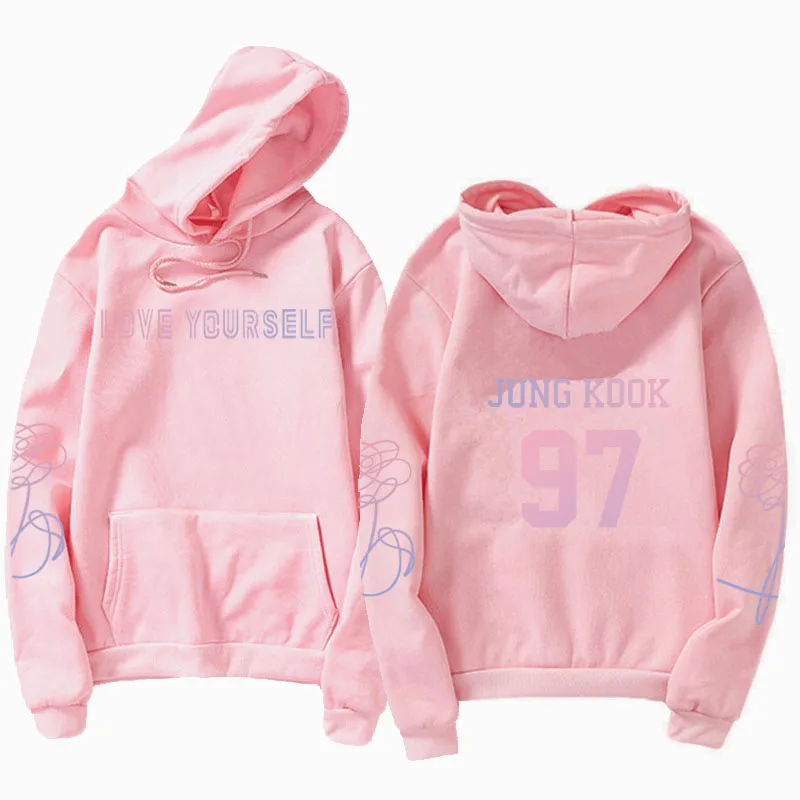 jungkook Unisex hoody kpop jung kook hoodies 97 sweatshirt love yourself KPOP hoody sweatshirt XL for casual harajuku kpop hoody