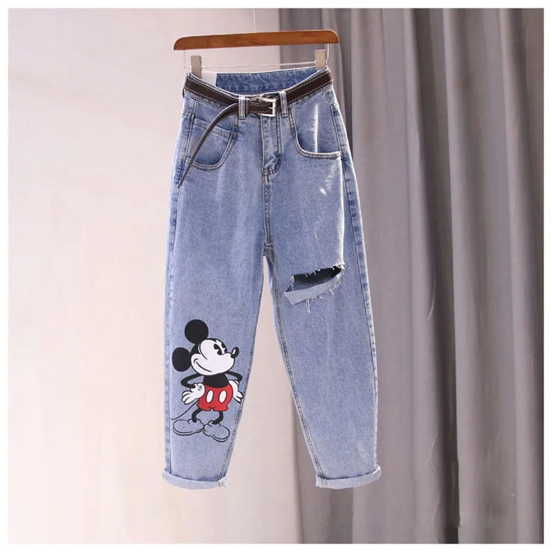 Disney Mickey Jeans Wanita Chic Fashion 