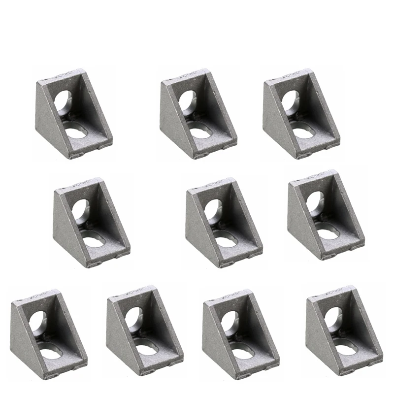 10pcs/Lot 2020/2028/2430 Aluminium Corner Brackets Silver 90 Degree Connecting Fastener for Alloy Profile Connection Fittings afbeelding