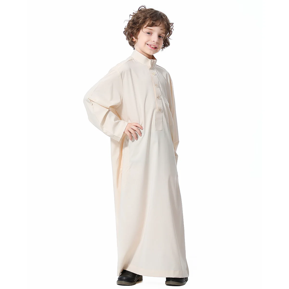 Muslim Boys Jubba Thobe Middle East Arabic Kids Abaya Long Dress Islamic Teenagers Caftan Robe Djellaba Enfant Size110-160