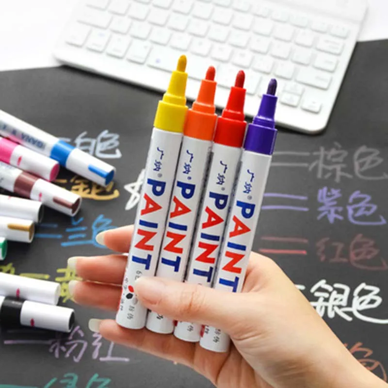 6 Colors Waterproof Rubber Permanent Paint Marker Pen Car Tyre Tread  Environmental Tire Painting Dropshipping - AliExpress