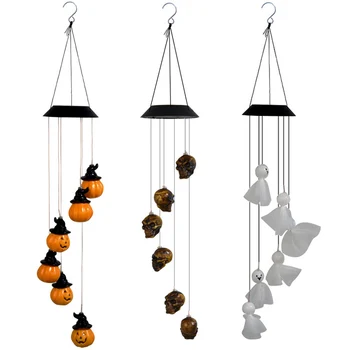 

Halloween Decorations Outdoor Lights Solar Powered Ghost/Pumpkin/Skull Wind Chime Lights Waterproof Solar Light J99Store