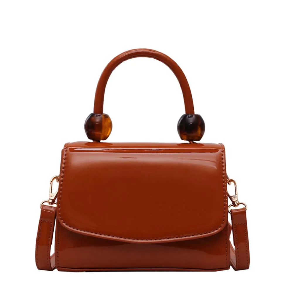 Women Solid Color Simple Mini Handbag Fashion Small Square Bag Shoulder Bag Lady Crossbody Mini Bag Female Crown Bag#R20