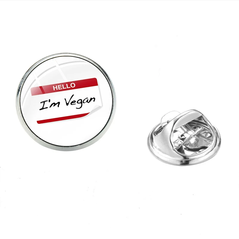SONGDA I Am Vegan, Броши из нержавеющей стали, булавка, ручная работа, стекло, кристалл, модная одежда, сумочка, украшенные булавки для вегетарианского подарка - Окраска металла: Style 15