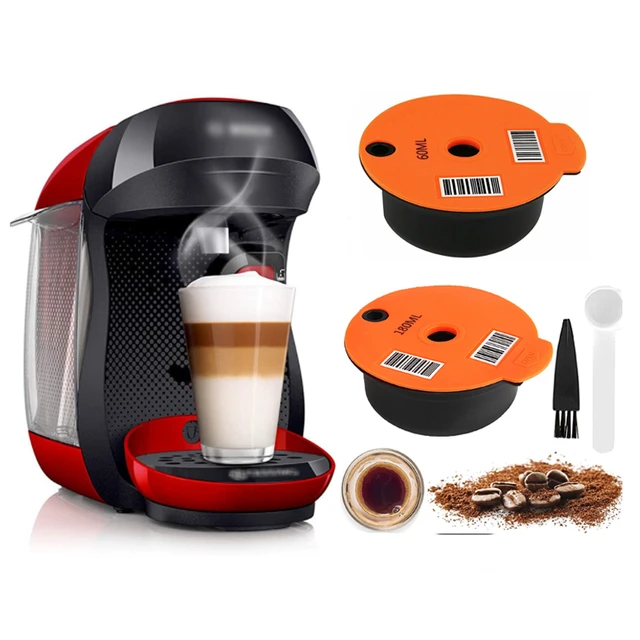 Cápsulas de café reutilizables, tapa de silicona Compatible con Bosch Happy  Suny Vivy Tassimo 60/180ml