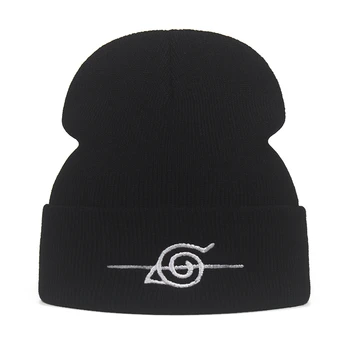 

Simple Gorro Men Beanie Naruto Beanie Embroidery Uchiha Uzumaki Payne Men Women Knit Cap Knitted Hat Skullies Warm Winter Unisex