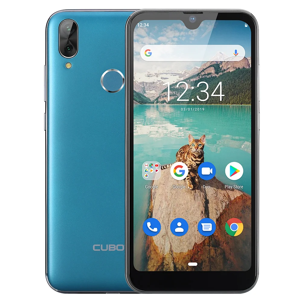 Cubot R19 3 ГБ+ 32 Гб Смартфон 5,71 ''Android 9,0 четырехъядерный отпечаток пальца капли воды экран лицо ID мобильный телефон - Цвет: Green