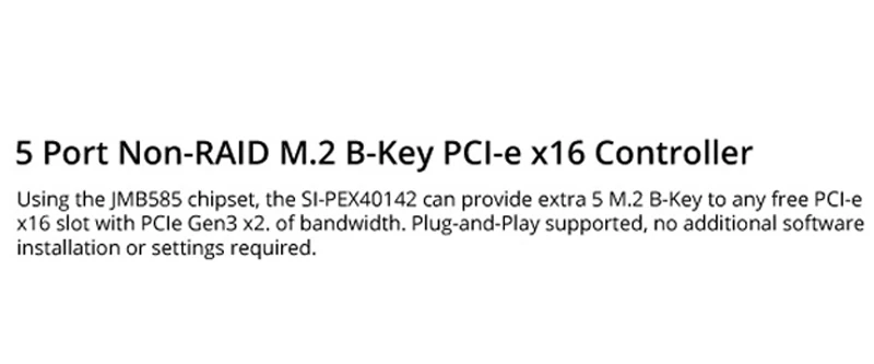 5 портов M.2 адаптер NGFF SSD для PCIe 3,0x16 карты M2 ключ B драйвер с силиконовой охлаждающей накладкой Жесткий диск адаптер для 2230-2280 SSD
