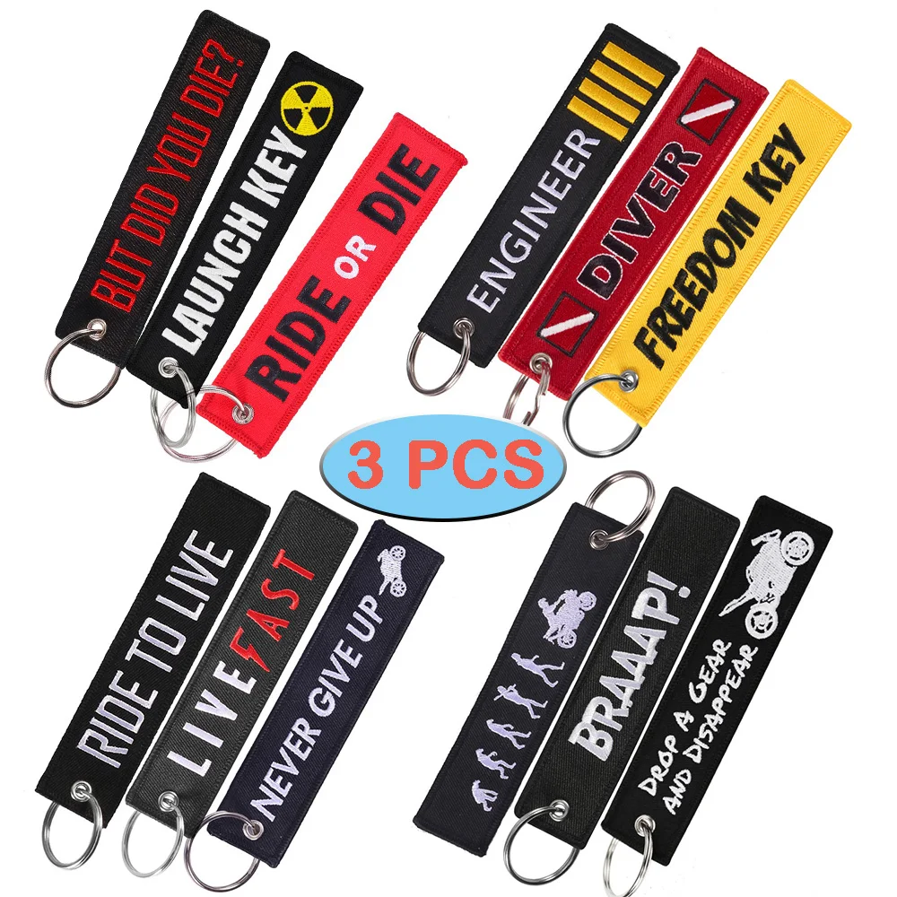 Key Chain FOLLOW ME+REMOVE BEFORE FLIGHT Embroidery Racing Motorcycle Decor Key Chain FOLLOW ME+REMOVE BEFORE FLIGHT Embroidery Racing Motorcycle Decor