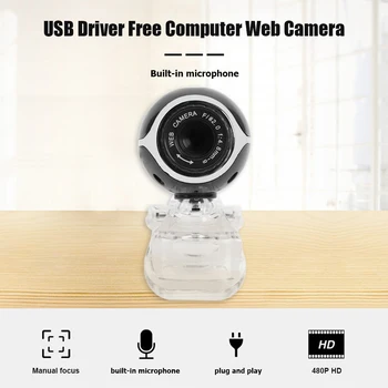 

HD Webcam Clear Small Base USB Web Camera Built-in Microphone Household Computer Accessories for Windows 10 8 7 XP