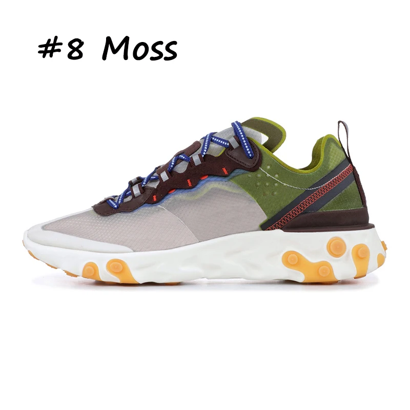 7 Новинка react element 87 55 спортивная обувь для мужчин и женщин легкая Тройная кость черный белый королевский Солнечный Красный мужские кроссовки спортивные sneak - Цвет: 7