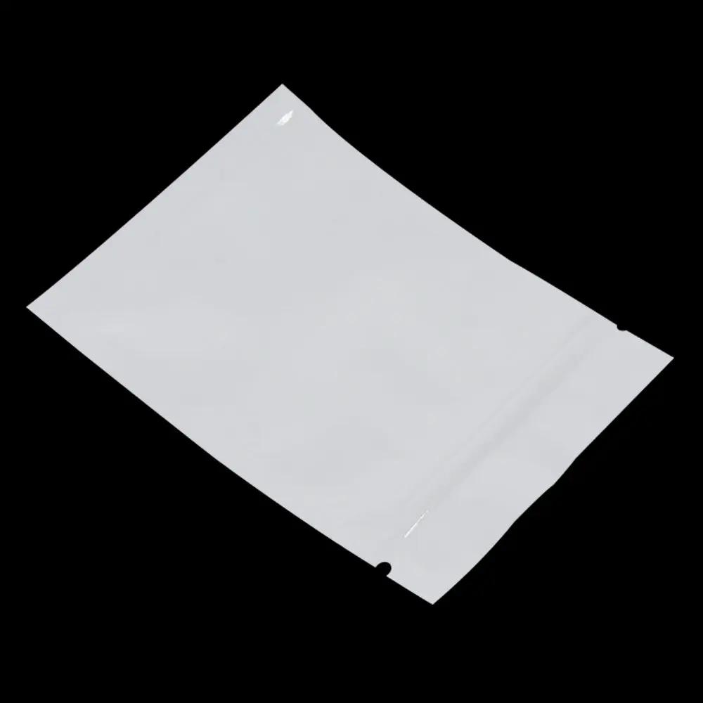100 шт./лот плоская Самоуплотняющаяся Ziplock упаковочная сумка для продуктов, сахар специи, кофе, пакеты для хранения, черный, белый цвет, алюминиевая фольга, посылка, сумки