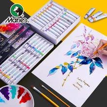 Marie's Art Watercolor Gouache Paint Set 12/18/24/36 Colors 5ML/12ML Tube Painting Pigment Strong Coverage For Children Students