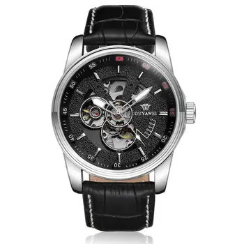 

OYW Skeleton Watches Mechanical Automatic Watch Men Clock Black Casual Business Waterproof self wind Wrist Watch Relojes Hombre