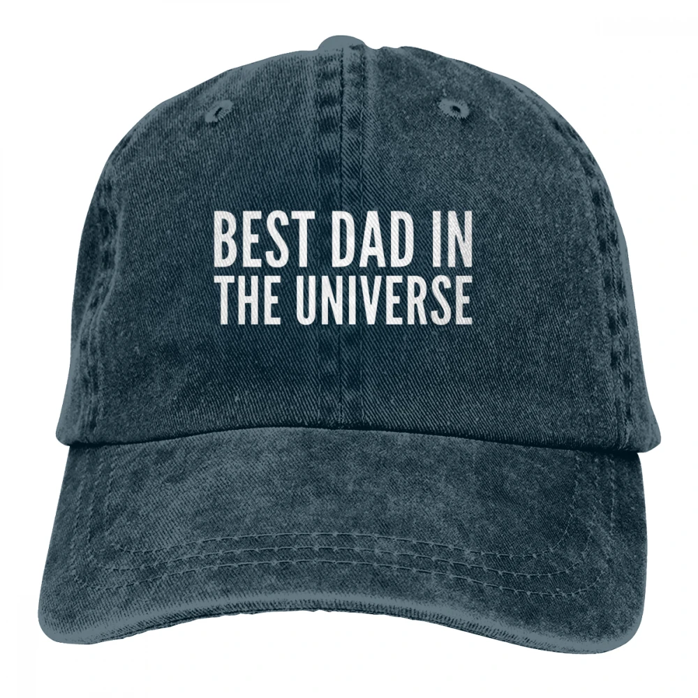 Лучший папа во Вселенной Casquette черный унисекс Мужские Женские джинсовые бейсболка с ремешком кепки Регулируемый Гольф папа шляпа