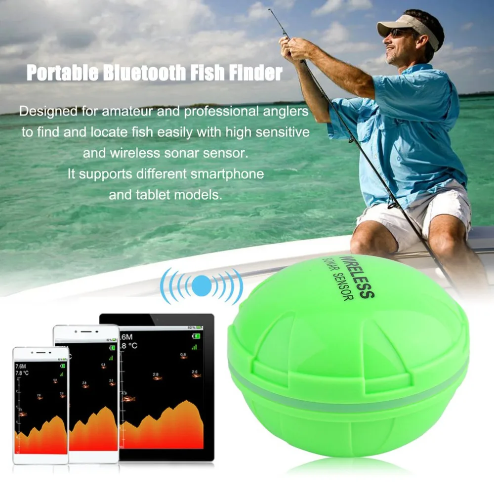 

Portable Bluetooth Fish Finder Sea Fish Detect Device For IOS For Android 25M/80FT Sonar Fishfinder Wireless Fishing Detector