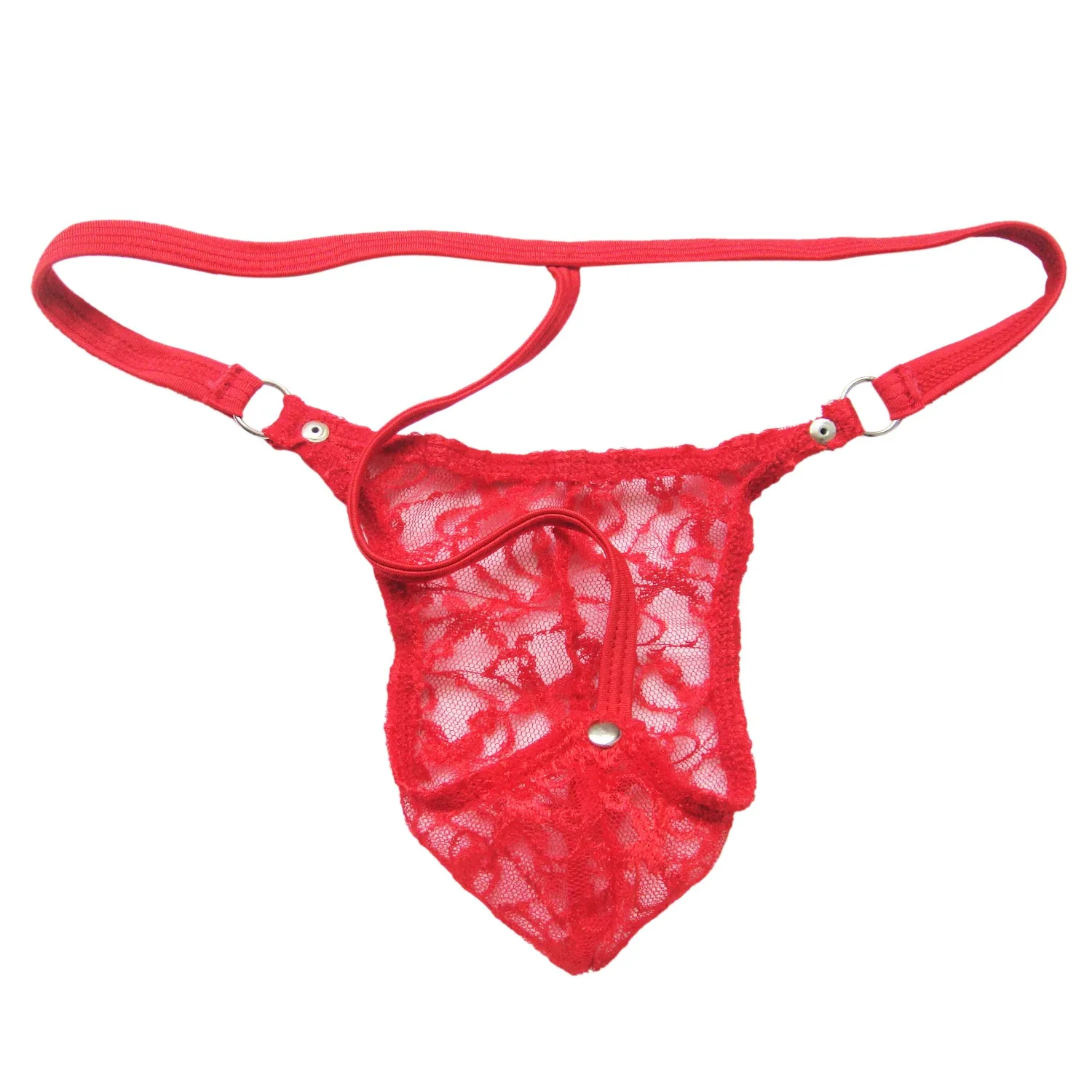 Men's Floral Lace Sheer See-Through Lingerie