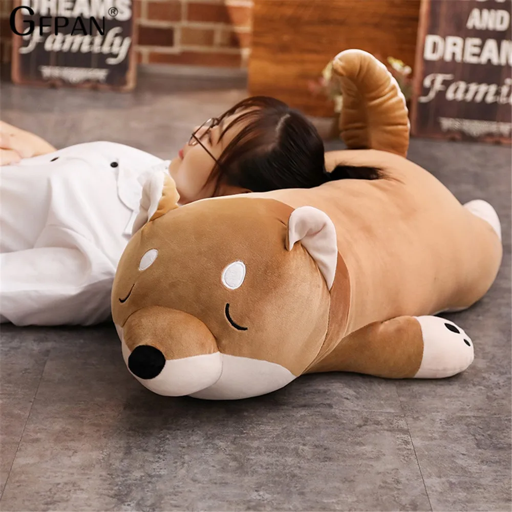 100-40 см мультяшная Лежащая плюшевая собака большие игрушки Шиба ину собака кукла милые животные Дети подарок на день рождения поюшевый корги подушка