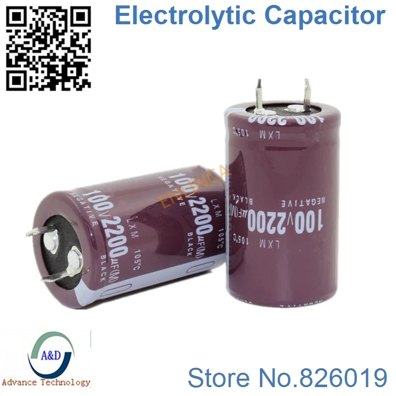 

2 шт./лот 100 в 2200 мкФ радиальные Алюминиевые Электролитические Конденсаторы DIP Размер 25x30 мкФ 2200 в допуск 100