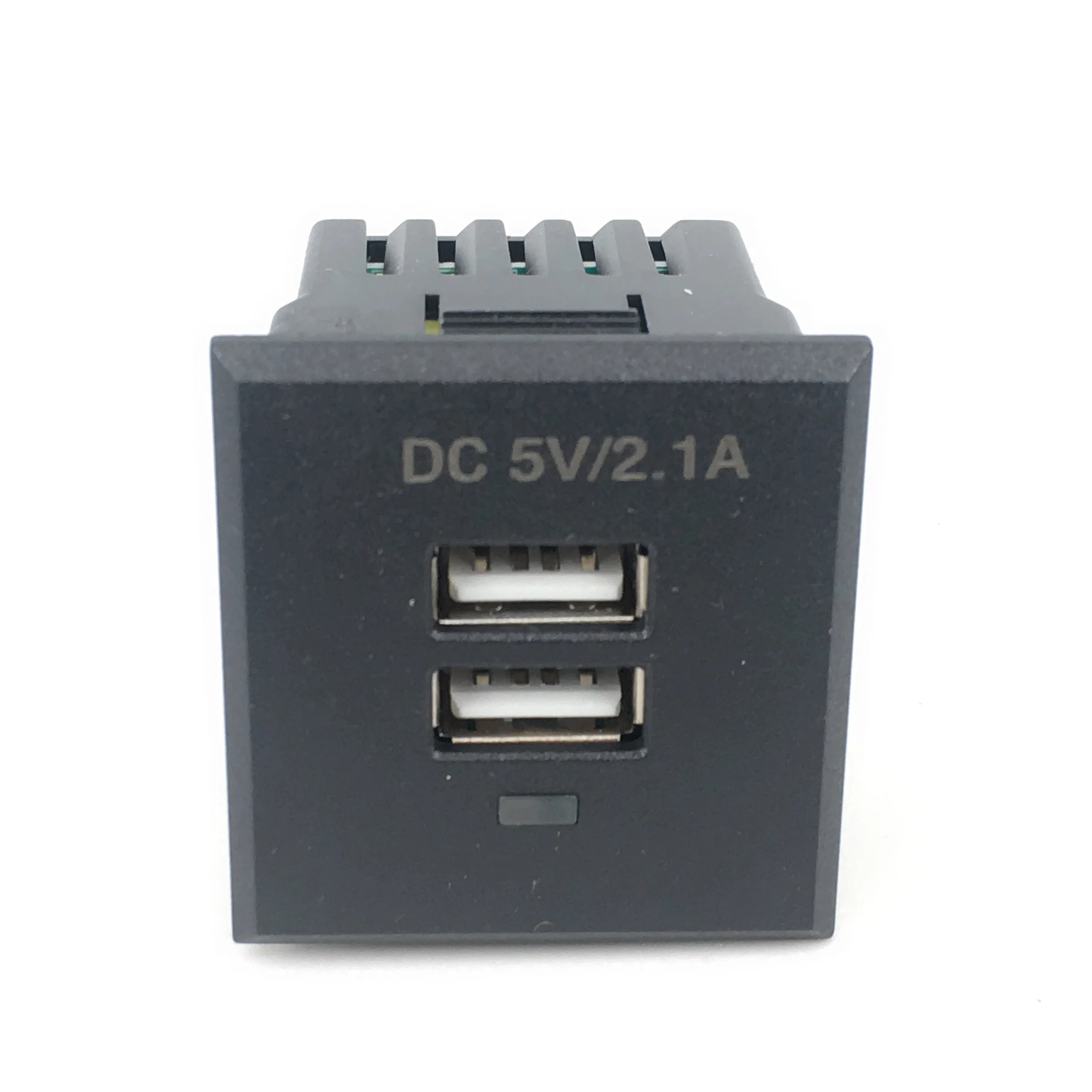 Dual USB AC Power Socket Embedded Dual USB Desktop Receptacle DC Charging Power Panel Module Outlet 5V 2.1A