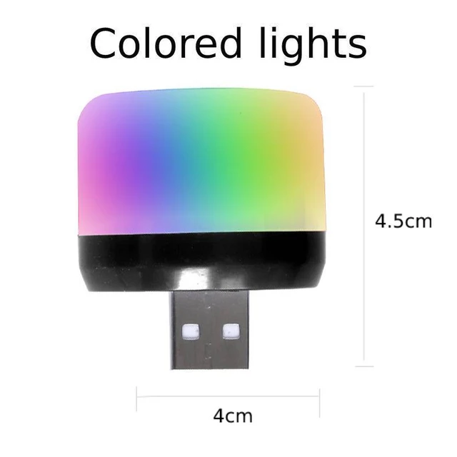 2pcs/1pc USB Plug Lamp Computer Mobile Power Charging Small Book Lamps LED Eye Protection Reading Light Small Round Night Lights Black shell