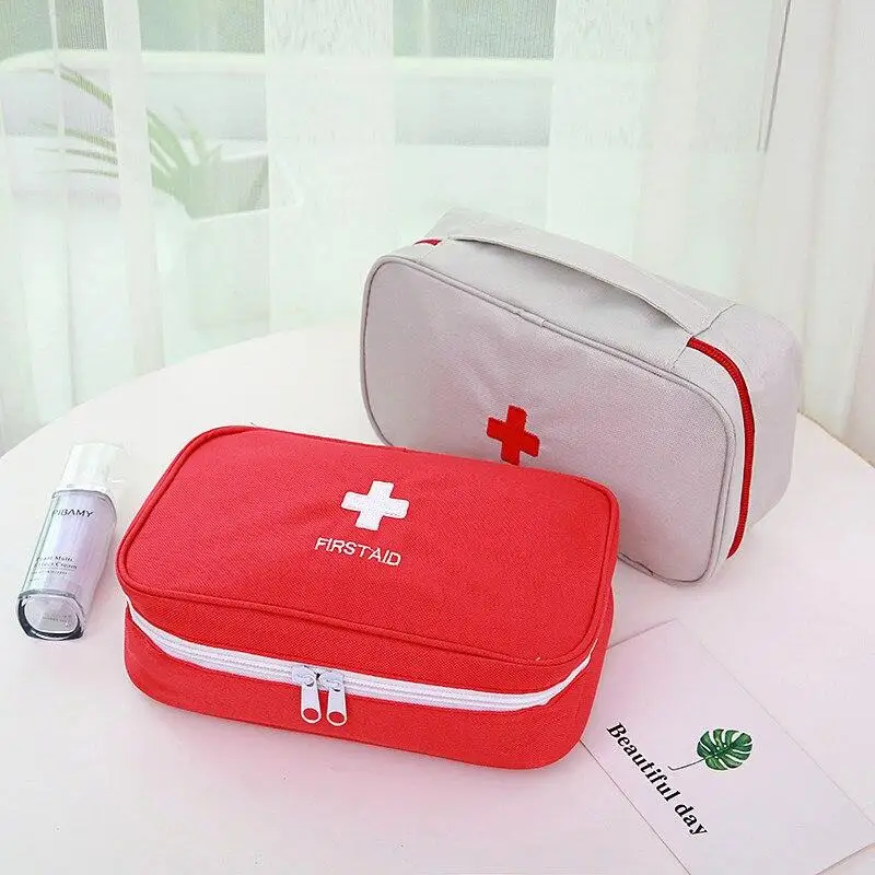 Bolsa mediana portátil para primeros auxilios, Kit de supervivencia, Kit de emergencia para coche, caja de primeros auxilios vacía
