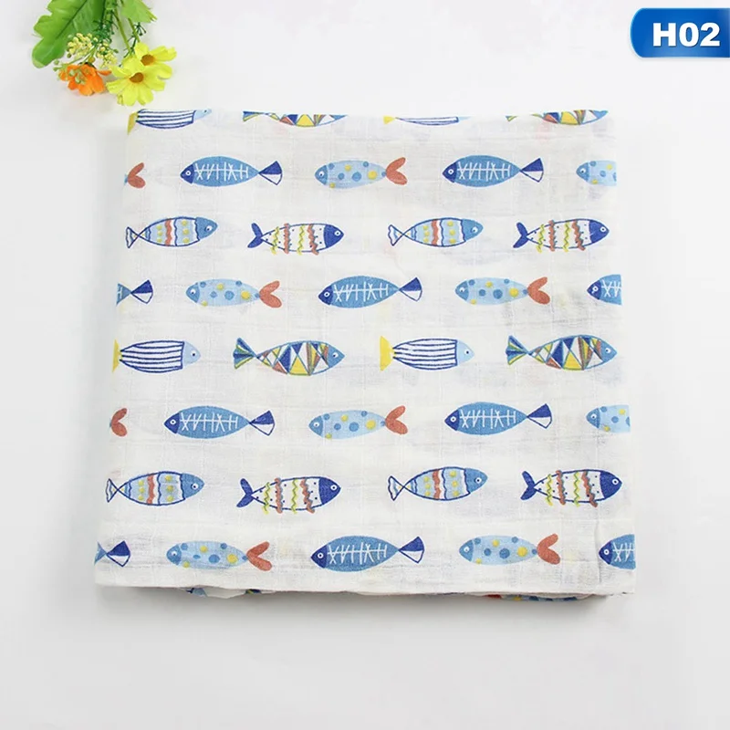 120x120 см муслиновые газовые хлопковые мягкие одеяла для новорожденных, для ванной, для младенцев, спальный мешок, чехол для коляски, коврики для игр - Цвет: H02