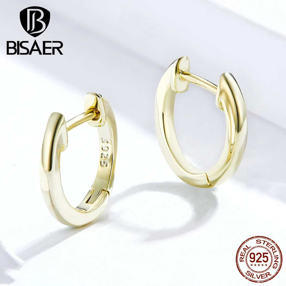 Женские серьги-пусеты BISAER круглые Серебряного и 925 пробы цветов GXE808 | Украшения