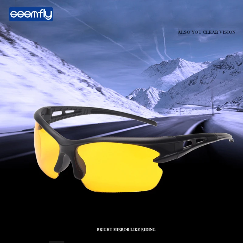 Seemfly Anti-Glare Night Vision Driver Goggles Fashion Sunglasses Car Accessries Personality Men Outdoor Driving Glasses | Аксессуары