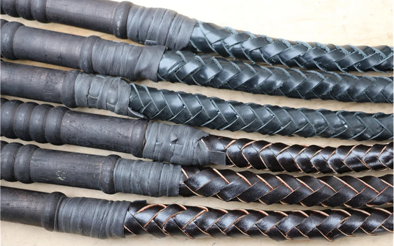70CM& 80CM Hand Made Braided Riding Whips For Horse Racing Cowhide Leather Equestrian Horse Whip Equestrian Equipment