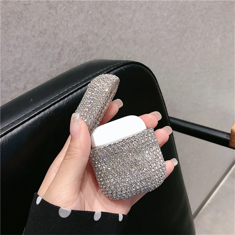 Для Apple Airpods 2 1 Роскошные 3D Милые блестящие бриллианты беспроводные Bluetooth наушники аксессуары жесткий защитный футляр для зарядки сумка