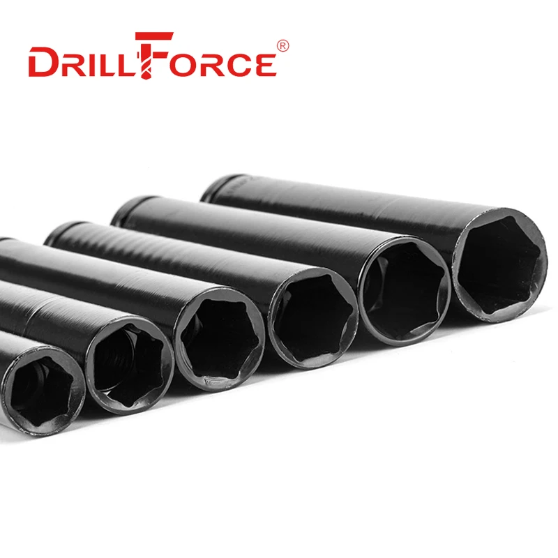 Drillforce 14-32mm Long Wrench Socket Set Tool 1/2" Drive Adapter Spanner Converter Reducer Electric Impact Hex Wrench Socket 4