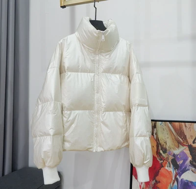 ZURICHOUSE женская пуховая парка зимнее короткое пуховое пальто модные яркие цвета Свободные теплые зимние куртки для женщин - Цвет: Off-white
