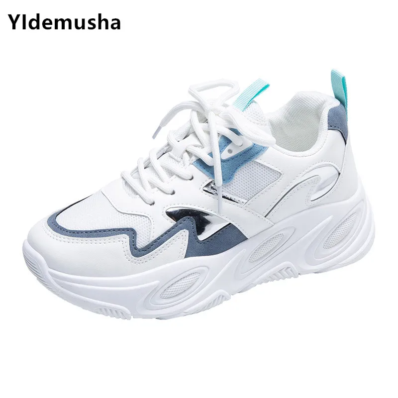 Женские кроссовки на вулканизированной платформе дышащие повседневные плоской