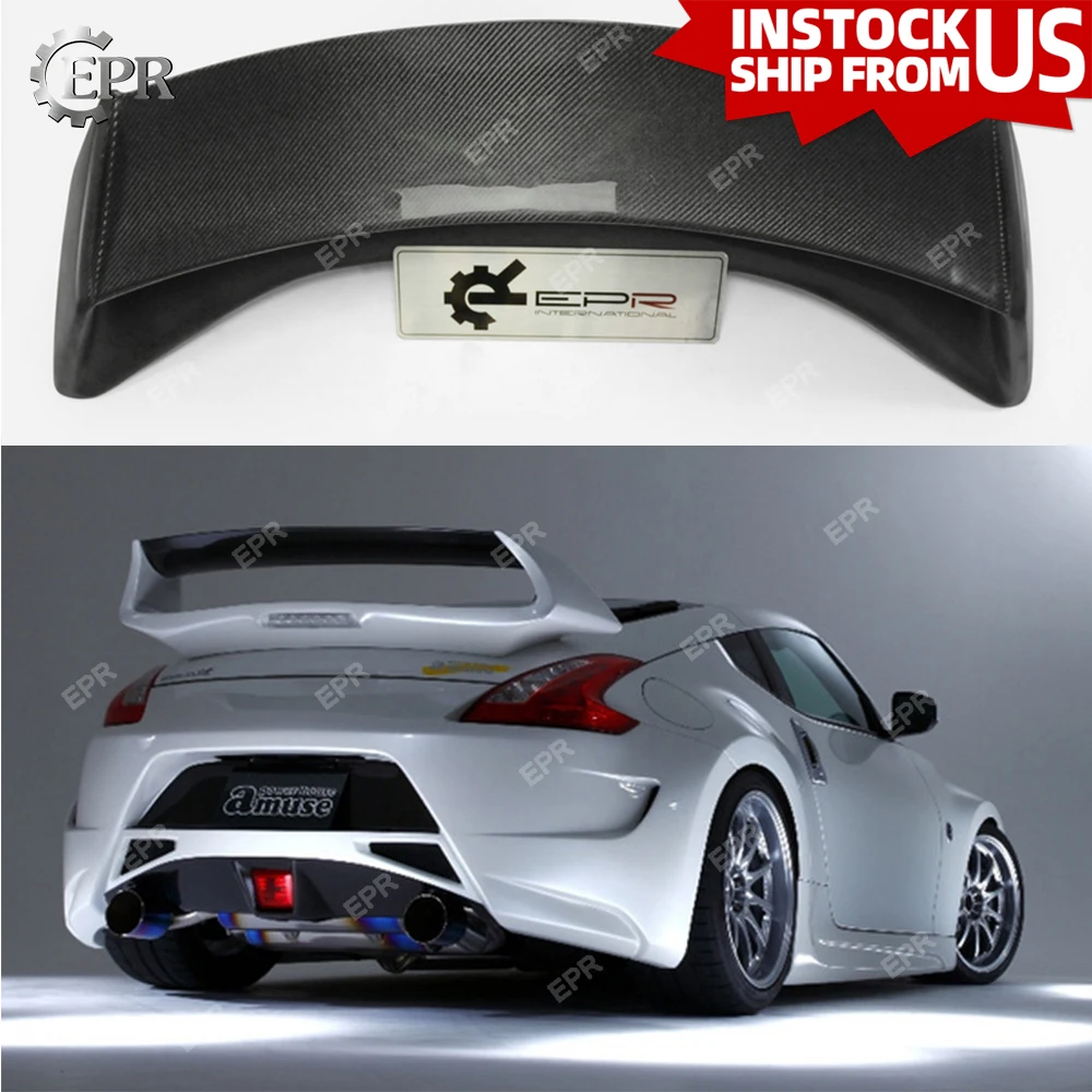 Для Nissan 370Z Z34 AM Стиль FRP+ карбоновый спойлер багажника КРЫЛО кузова Комплект 370Z тюнинг часть AM задний спойлер(с светильник 2009