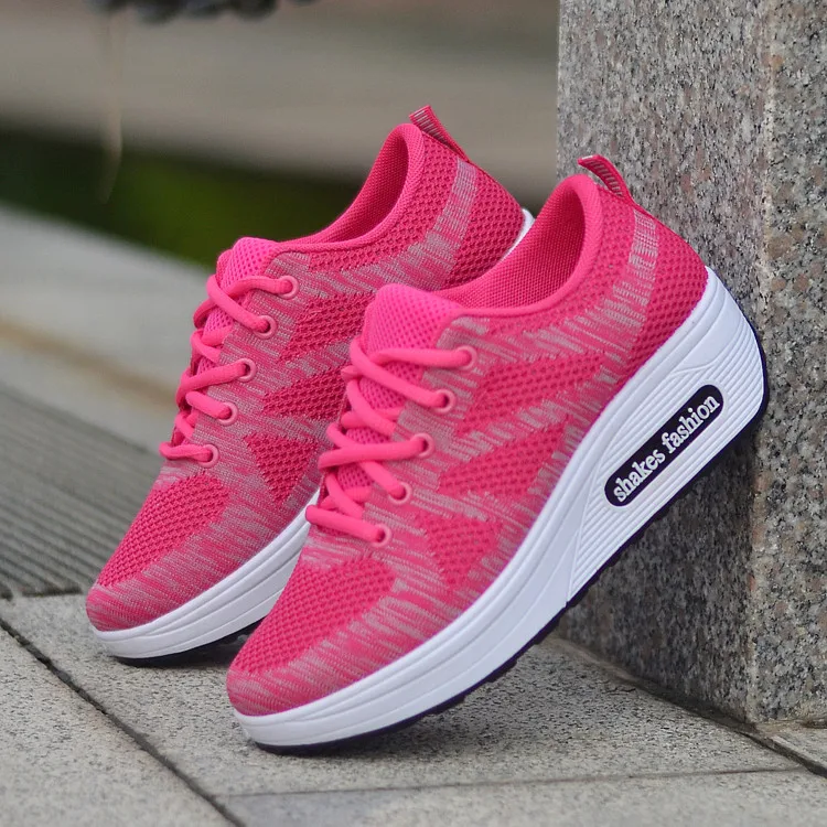 

Autumn New Style Fly Woven Thick Bottomed Extra High Rocking Shoes Fashion Sporty WOMEN'S Pumps Versatile Comfortable Casual Sho