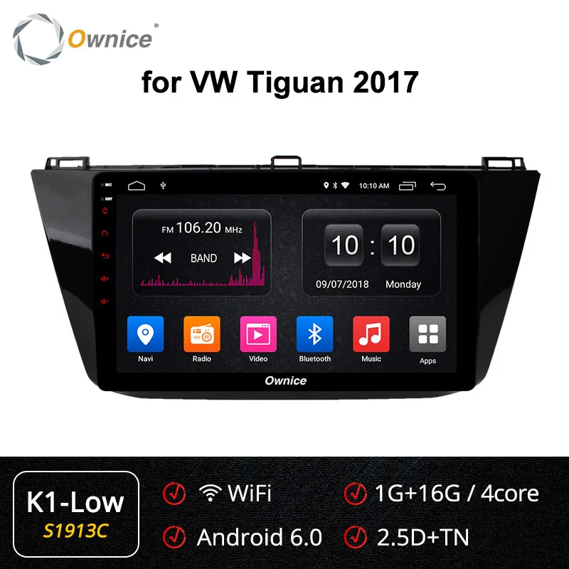 S1913 K1-Low Ownice k3 k5 k6 Octa 8 ядерный Android 9,0 Автомобильный gps ПК для VW Tiguan L Радио мультимедийный плеер 360 панорама Оптический 4G LTE DSP - Цвет: S1913 K1-Low