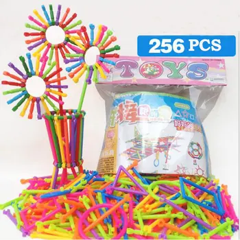 

256pcs Kids DIY Creative Intelligence Sticks Blocks Plastic Early Educational Magic Learning Building Blocks Toys Gift