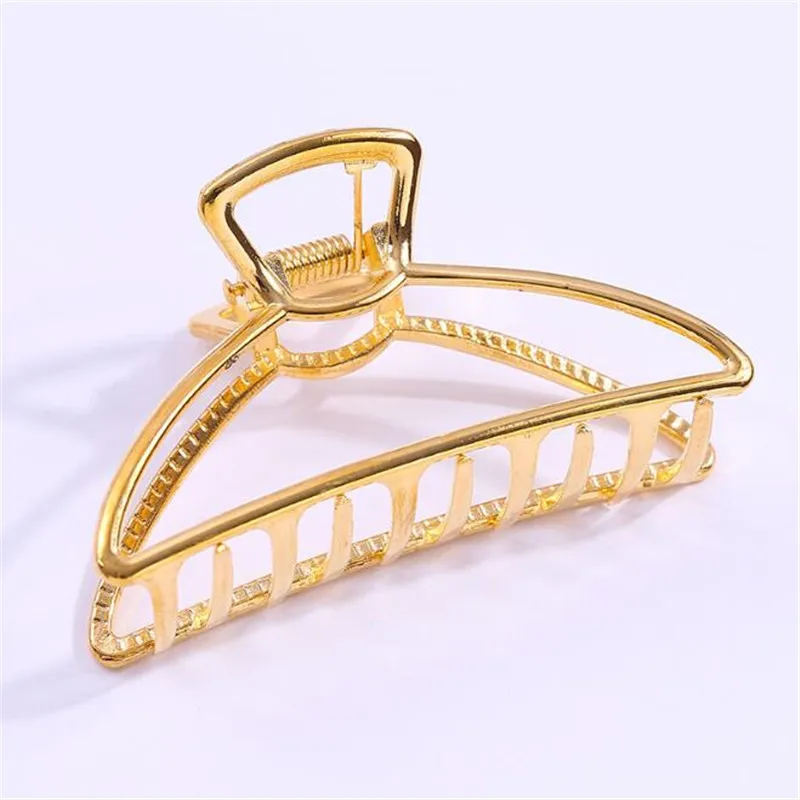 Women Girls Geometric Hair Claw Clamps Hair Crab Moon Shape Hair Clip Claws Solid Color Accessories Hairpin Large/Mini Size