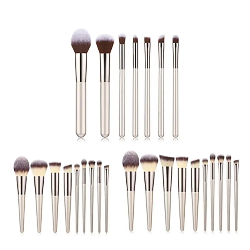 

11 9 7 pcsLuxury Champagne Makeup Brushes Set Wooden Foundation Eyebrow Eyeshadow Brush Cosmetic Concealer Lip Beauty Tools