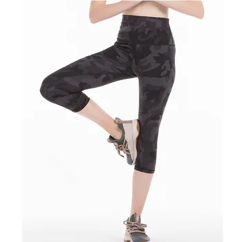 Women high rise capris sports gym crop sexy capris super quality 4 way stretch No-see throughfabric leggings 2